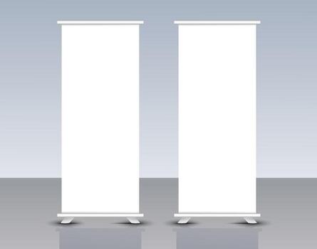 Modern corporate roll up banner mockup design vector